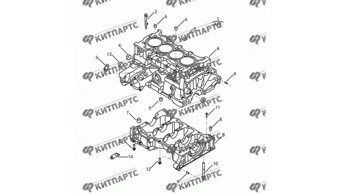 Блок цилиндров S30 (E-Teco) Dong Feng S30