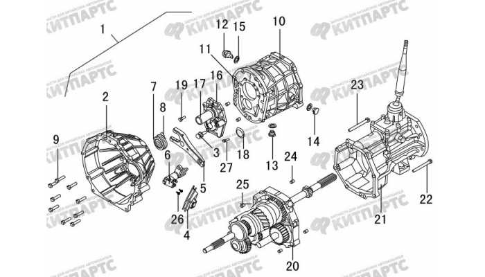 Картер КПП передний, картер сцепления Great Wall Hover H3 New