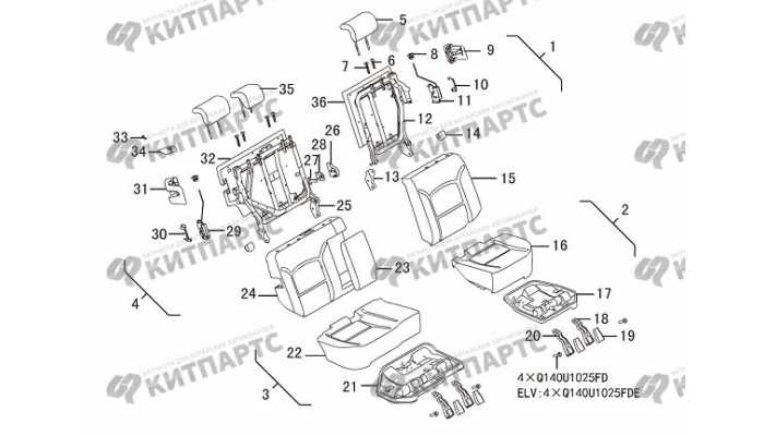 Сиденье заднее Great Wall Hover H3 New