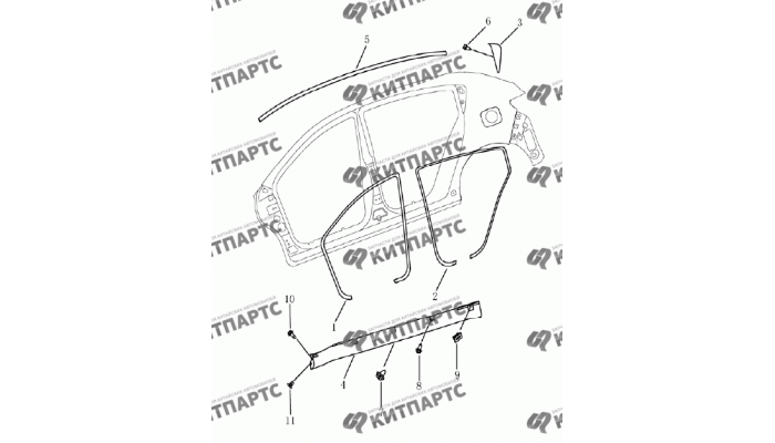 Накладки кузова (хетчбэк) Geely